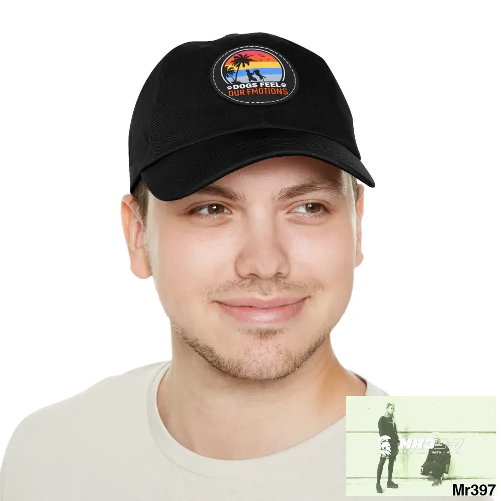 Dogs feel emotions Dad Hat with Leather Patch (Round) Hats