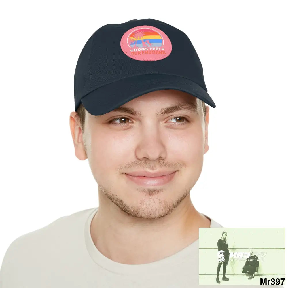 Dogs feel emotions Dad Hat with Leather Patch (Round) Hats