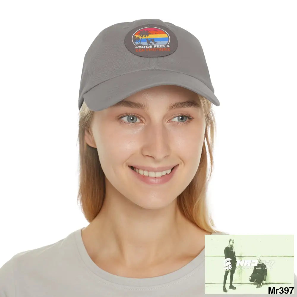Dogs feel emotions Dad Hat with Leather Patch (Round) Hats