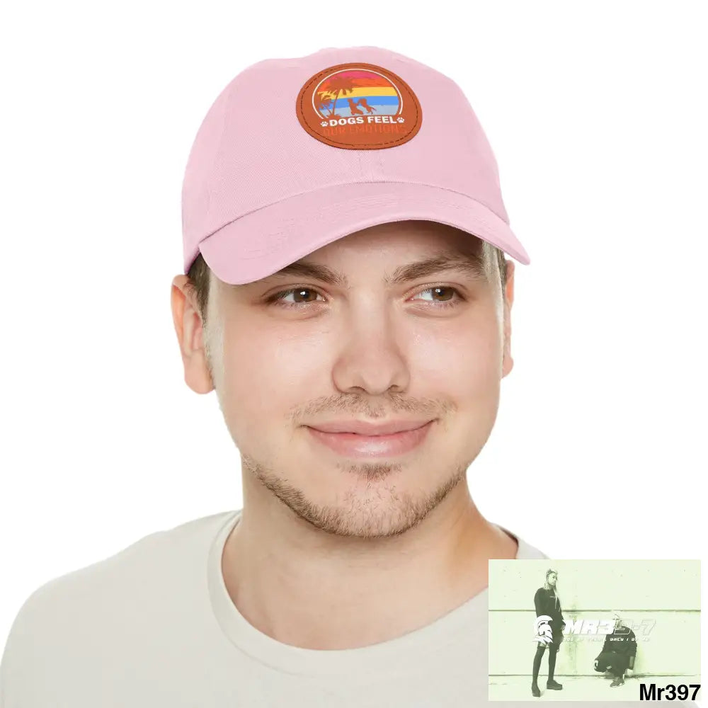 Dogs feel emotions Dad Hat with Leather Patch (Round) Hats