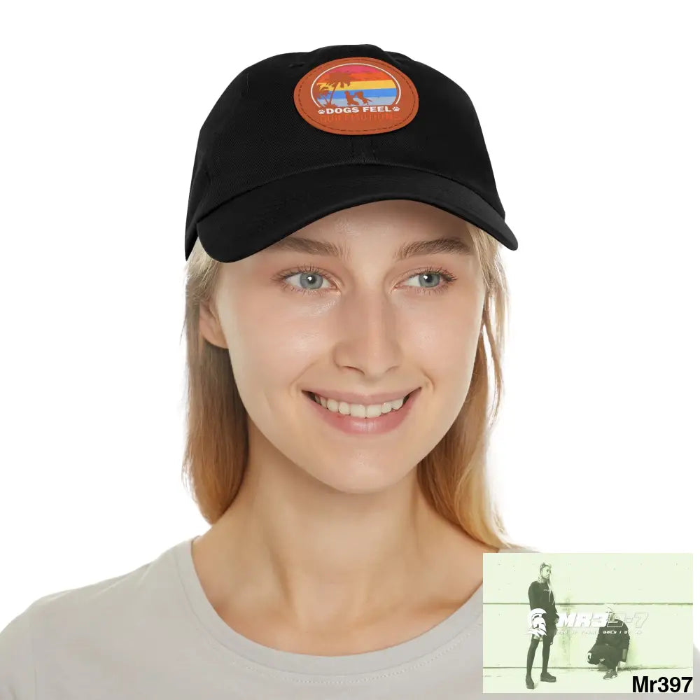 Dogs feel emotions Dad Hat with Leather Patch (Round) Hats