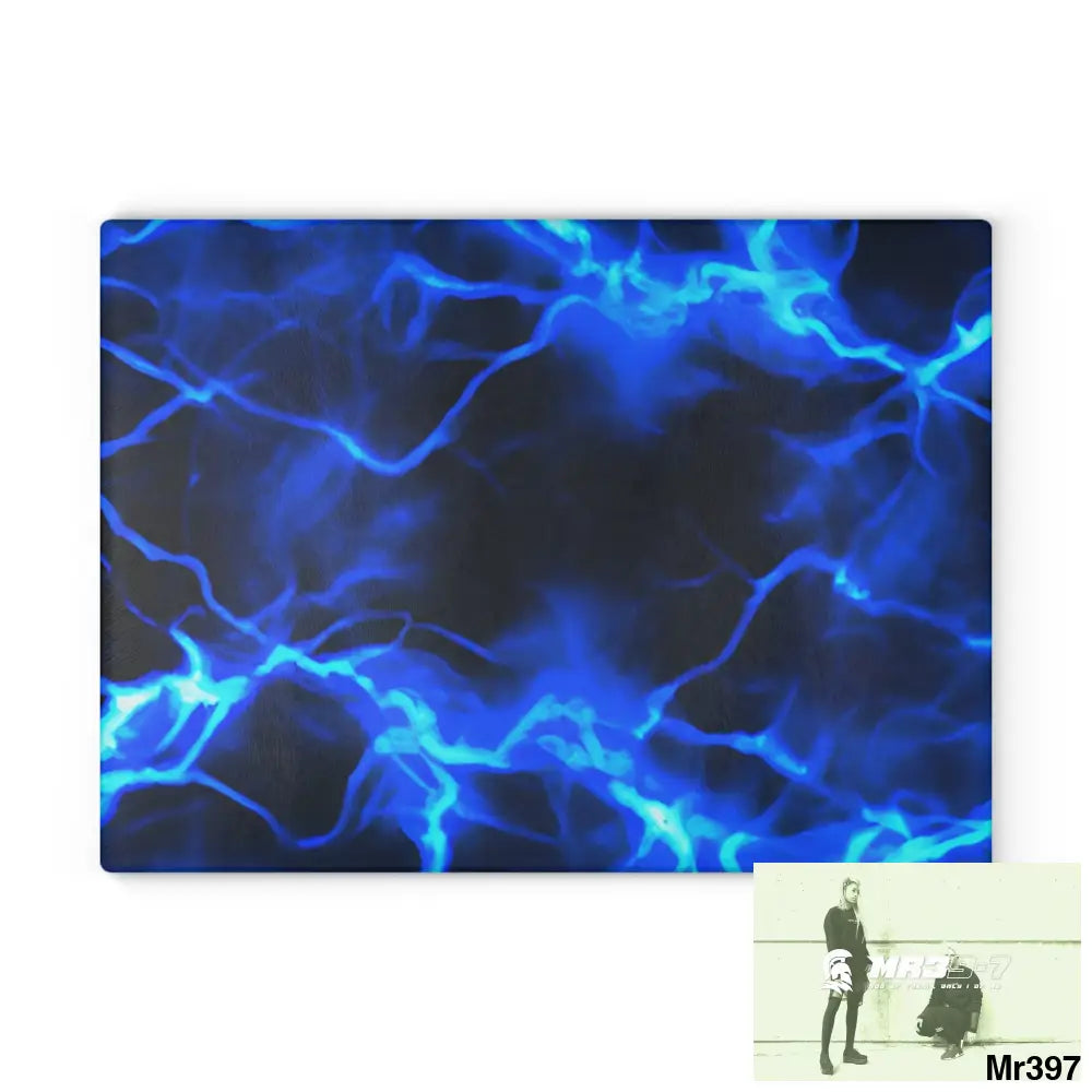 Electric Blue Glass Cutting Board 11’’ x 15’’ / Rectangle Home Decor