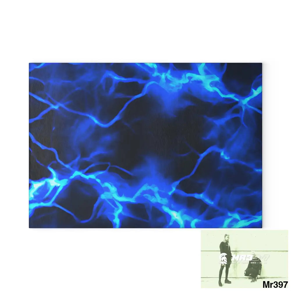 Electric Blue Glass Cutting Board 8’’ x 11’’ / Rectangle Home Decor