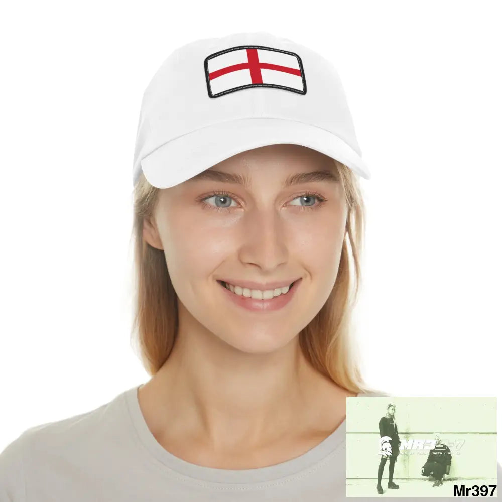 England Dad Hat with Leather Patch (Rectangle) Hats