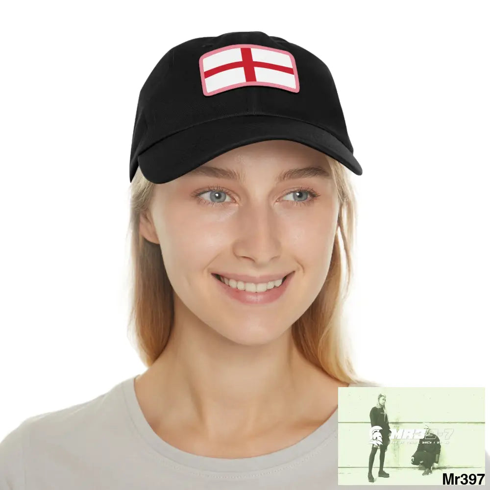 England Dad Hat with Leather Patch (Rectangle) Hats