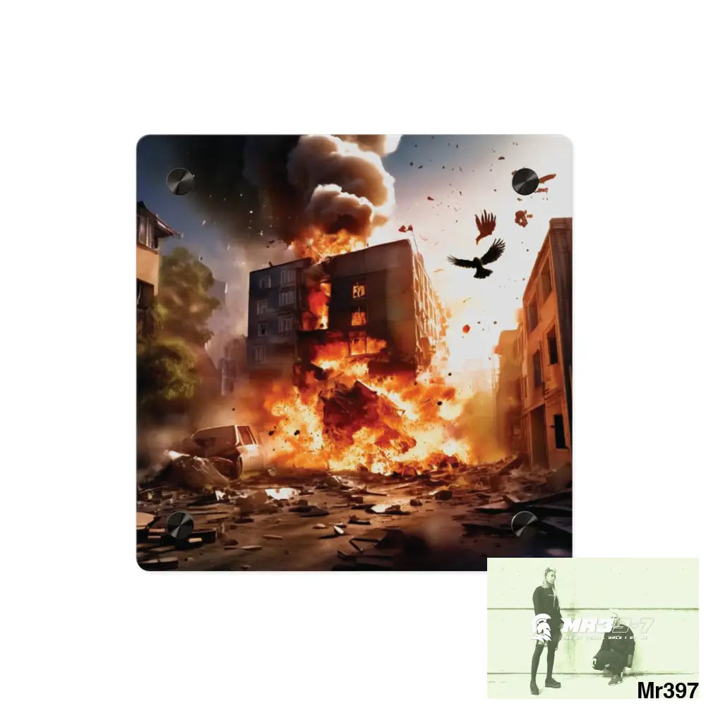 Escape from the block no 10 2628 days Death Flat Covert Failures Ltd Edition no 22 Acrylic Wall Art Panels 8’’ x 8’’