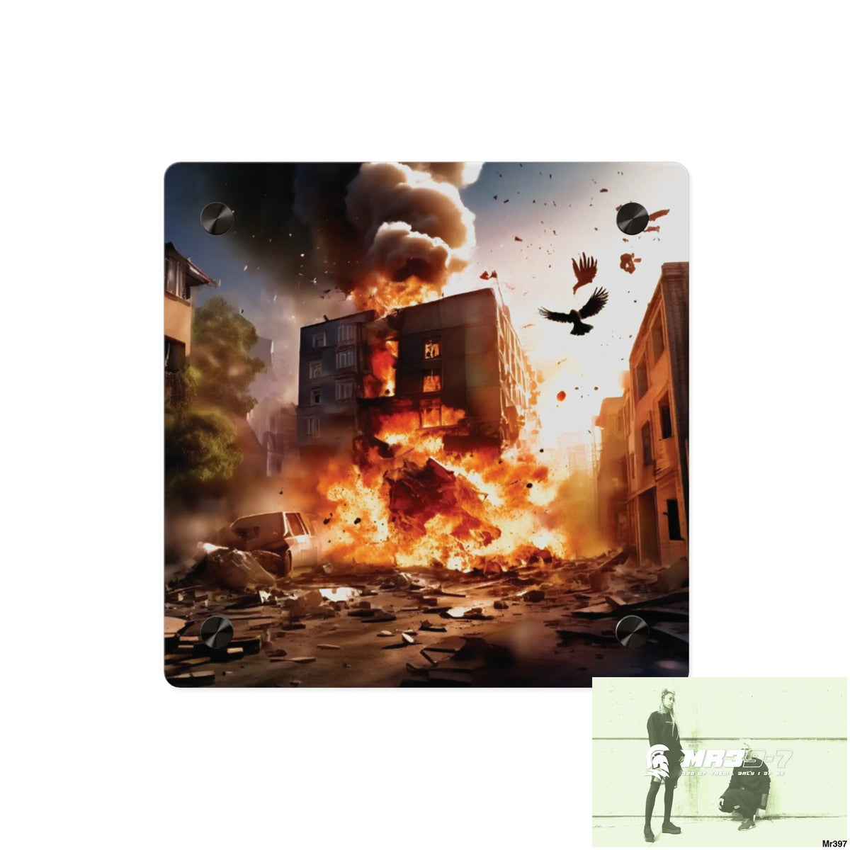 Escape from the block no 10 2628 days Death Flat Covert Failures Ltd Edition no 22 Acrylic Wall Art Panels 8’’ x 8’’
