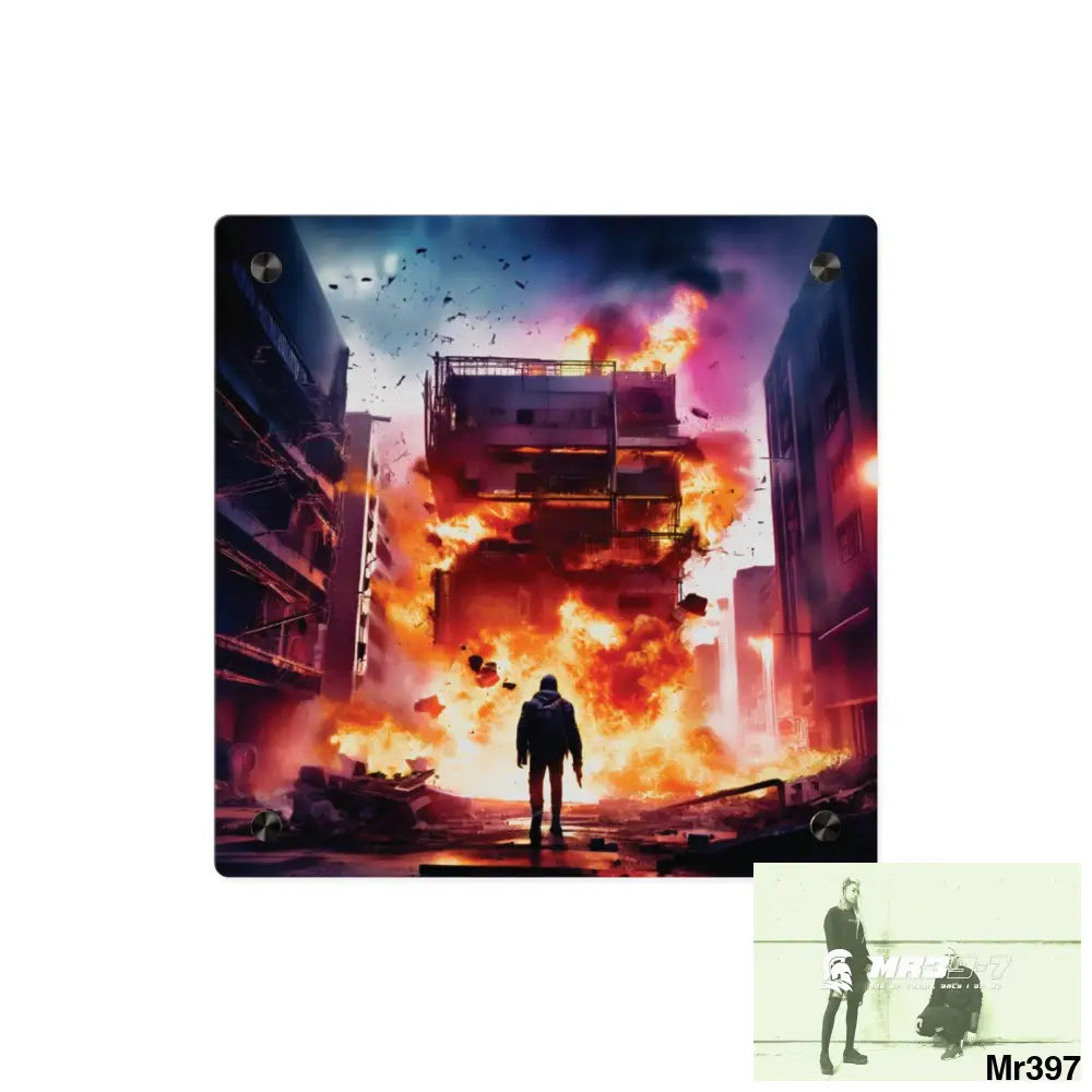 Escape from the block no 13 2628 days Death Flat Covert Failures Ltd Edition no 22 Acrylic Wall Art Panels 11’’ x 11’’