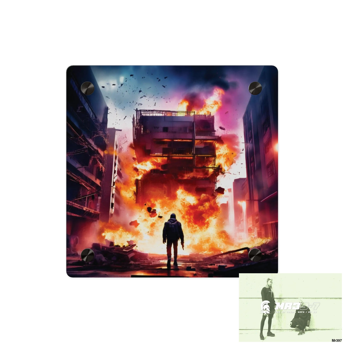 Escape from the block no 13 2628 days Death Flat Covert Failures Ltd Edition no 22 Acrylic Wall Art Panels 8’’ x 8’’
