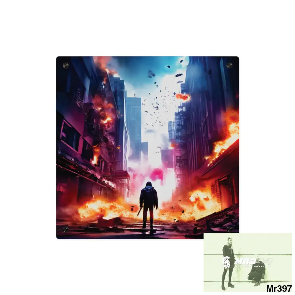 Escape from the block no 14 2628 days Death Flat Covert Failures Ltd Edition no 22 Acrylic Wall Art Panels 16″ x 16″