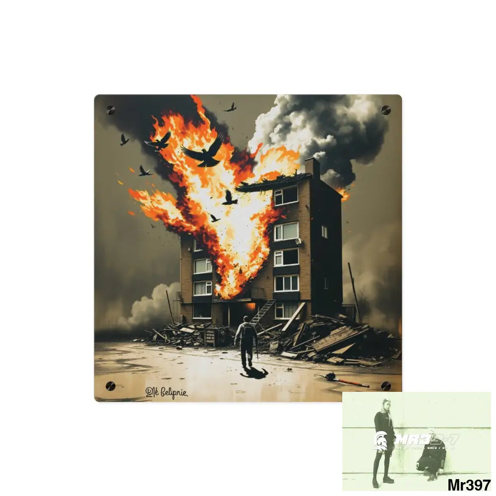 Escape from the block no 3 2628 days Death Flat Covert Failures Ltd Edition no 22 Acrylic Wall Art Panels 16″ x 16″