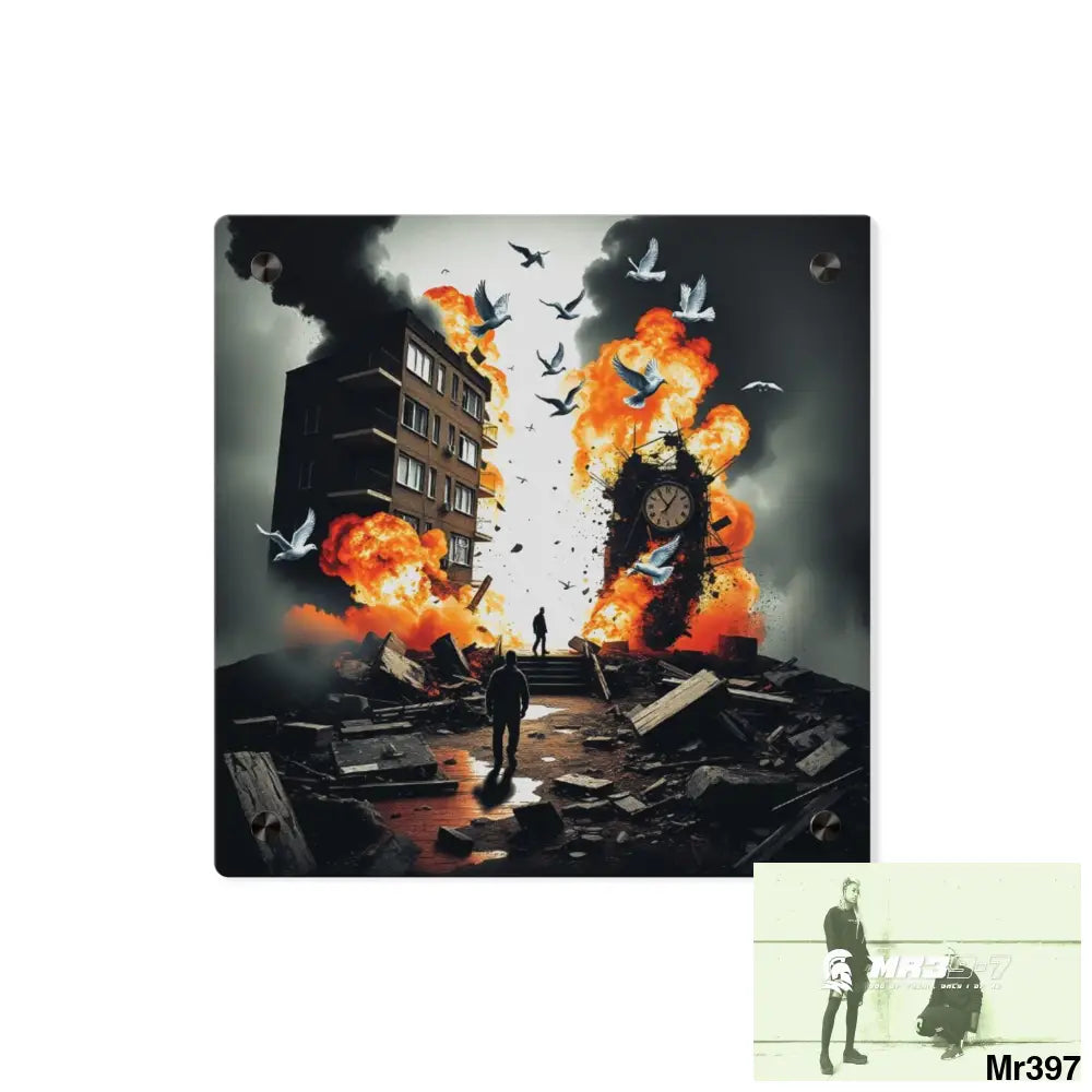 Escape from the block no 4 2628 days Death Flat Covert Failures Ltd Edition no 22 Acrylic Wall Art Panels 11’’ x 11’’