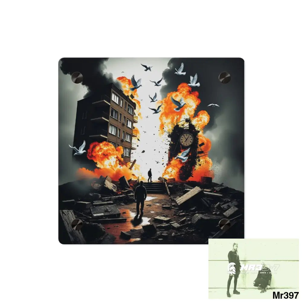 Escape from the block no 4 2628 days Death Flat Covert Failures Ltd Edition no 22 Acrylic Wall Art Panels 8’’ x 8’’