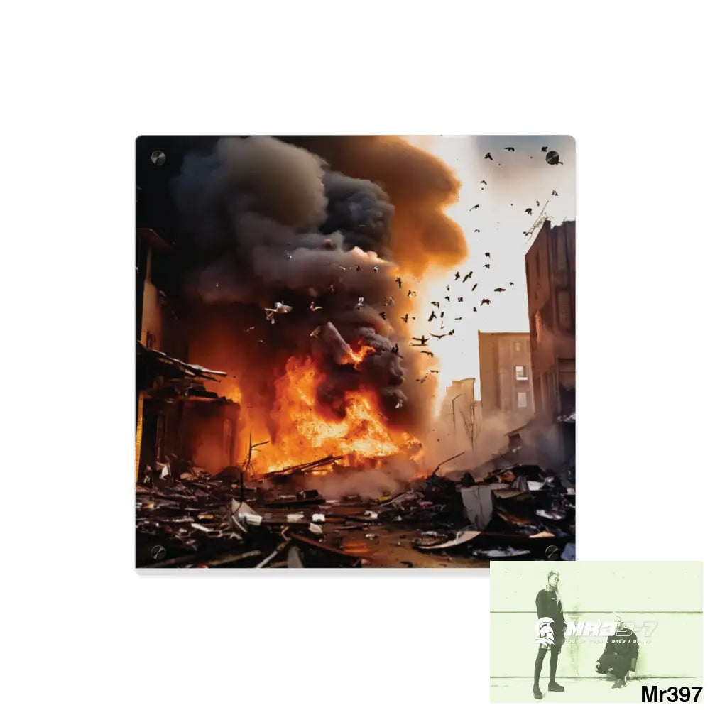 Escape from the block no 5 2628 days Death Flat Covert Failures Ltd Edition no 22 Acrylic Wall Art Panels 16″ x 16″