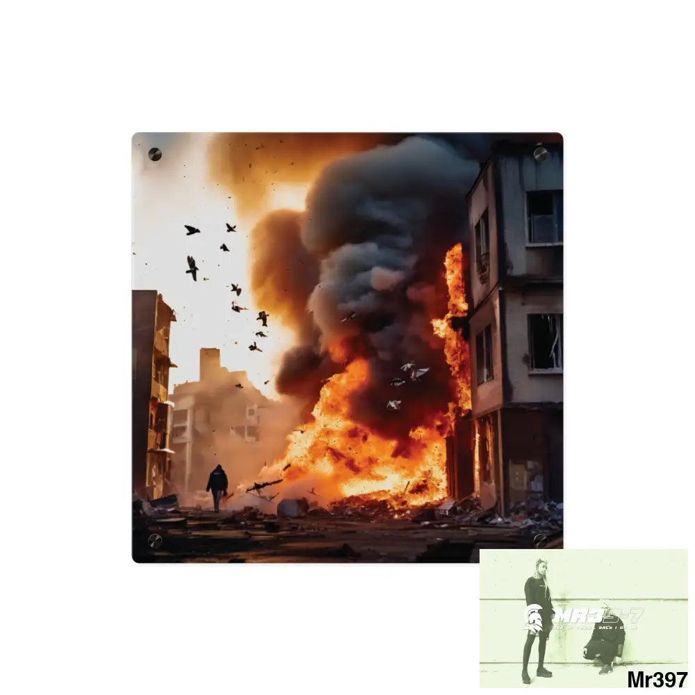 Escape from the block no 7 2628 days Death Flat Covert Failures Ltd Edition no 22 Acrylic Wall Art Panels 16″ x 16″