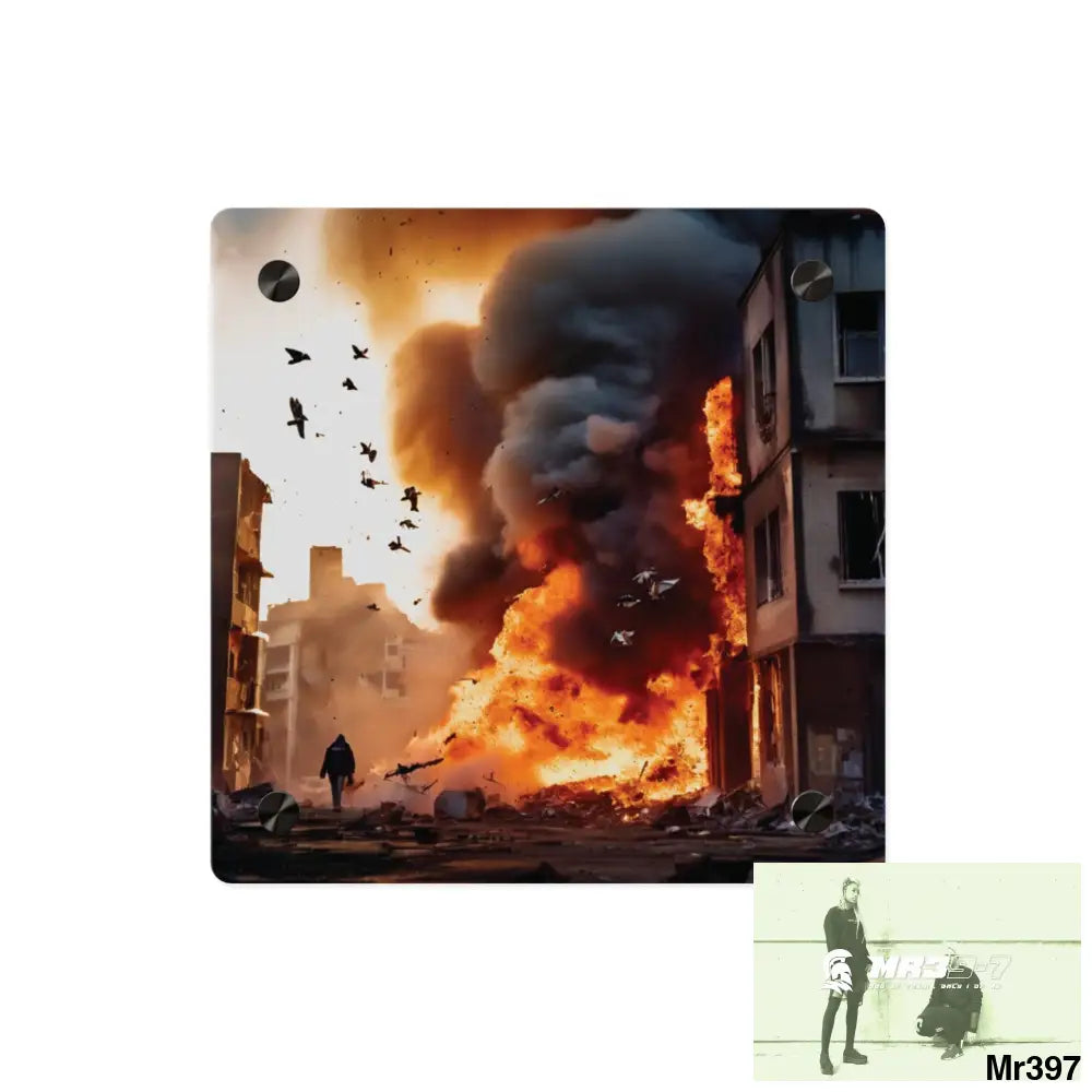 Escape from the block no 7 2628 days Death Flat Covert Failures Ltd Edition no 22 Acrylic Wall Art Panels 8’’ x 8’’