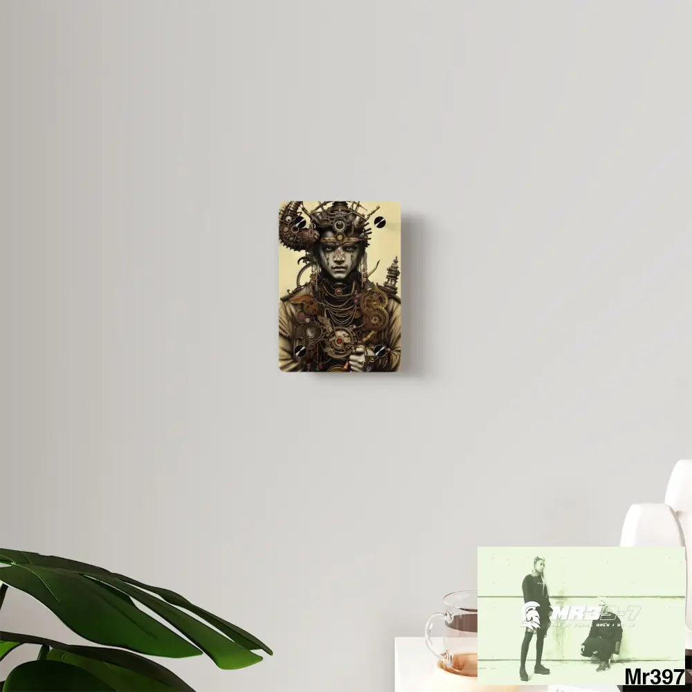 Extreme Realistic Ultra Detailed Male Samurai Vishnu Shiva Steampunk Clockwork Acrylic Wall Art Panels Home Decor