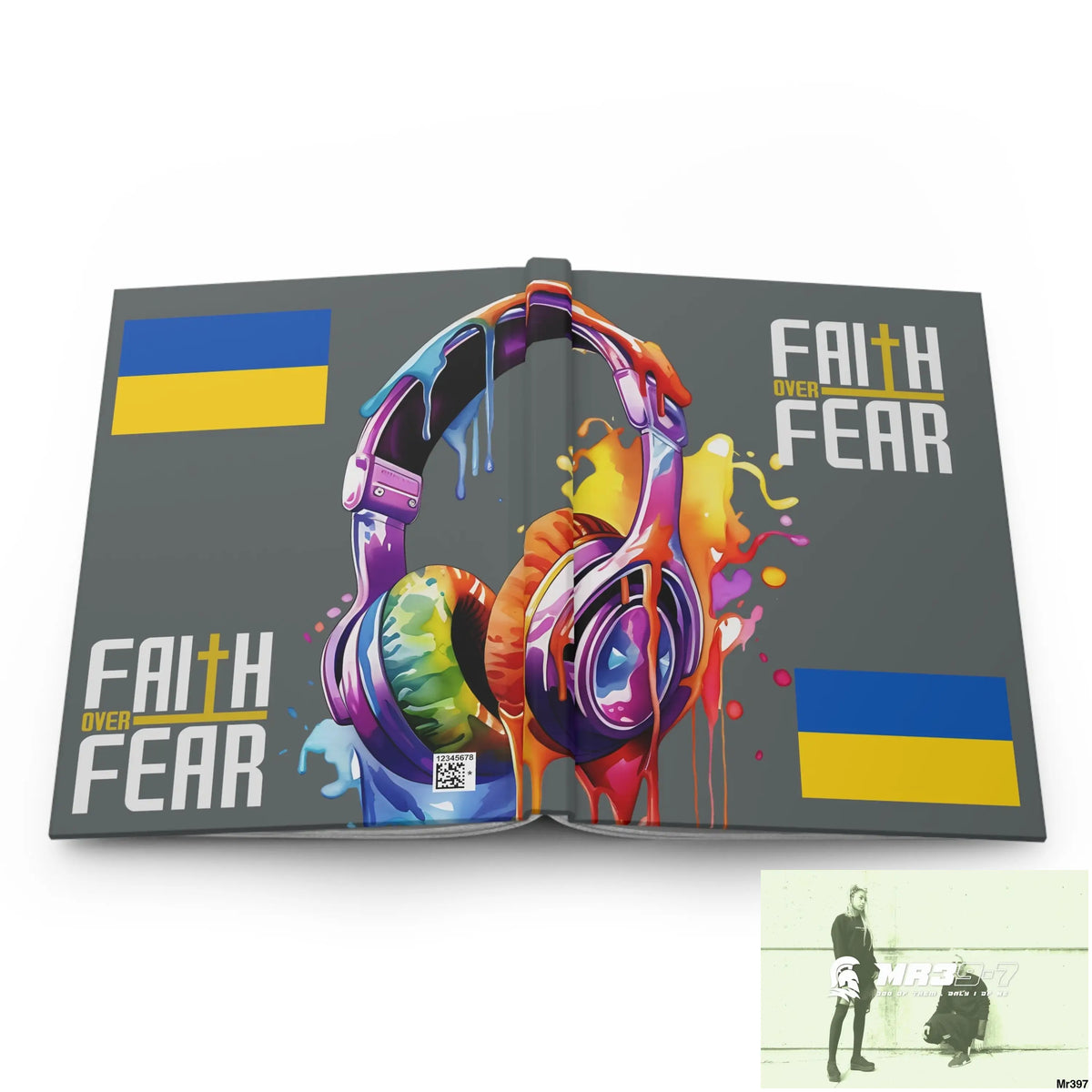 Faith over fear Melting Headset Hardcover Journal Matte Journal Paper products
