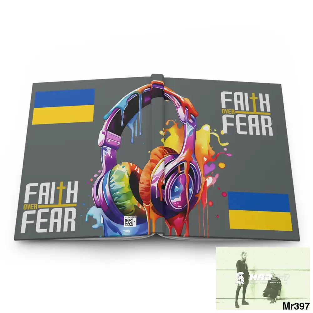Faith over fear Melting Headset Hardcover Journal Matte Journal Paper products