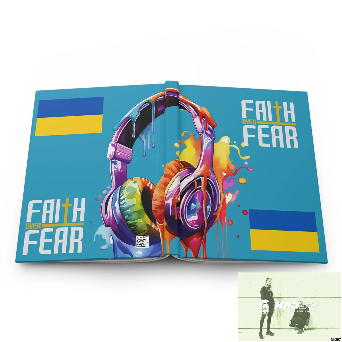 Faith over fear Melting Headset Hardcover Journal Matte Journal Paper products