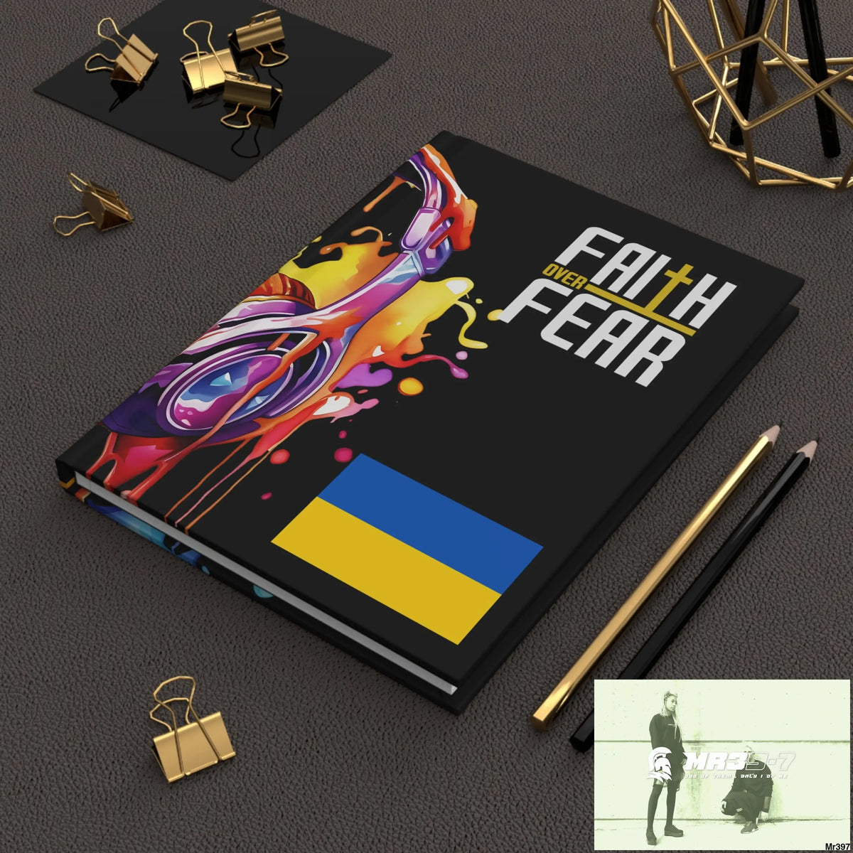 Faith over fear Melting Headset Hardcover Journal Matte Journal Paper products
