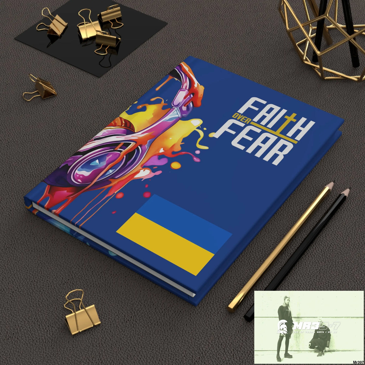 Faith over fear Melting Headset Hardcover Journal Matte Journal Paper products