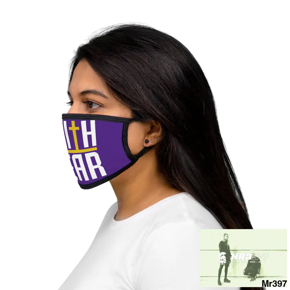 Faith over fear mixed fabric Face Mask One size Accessories