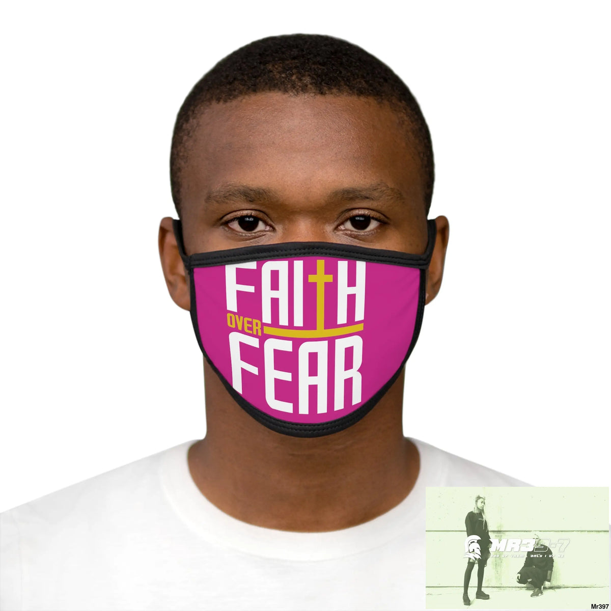 Faith over fear mixed fabric Face Mask One size Accessories