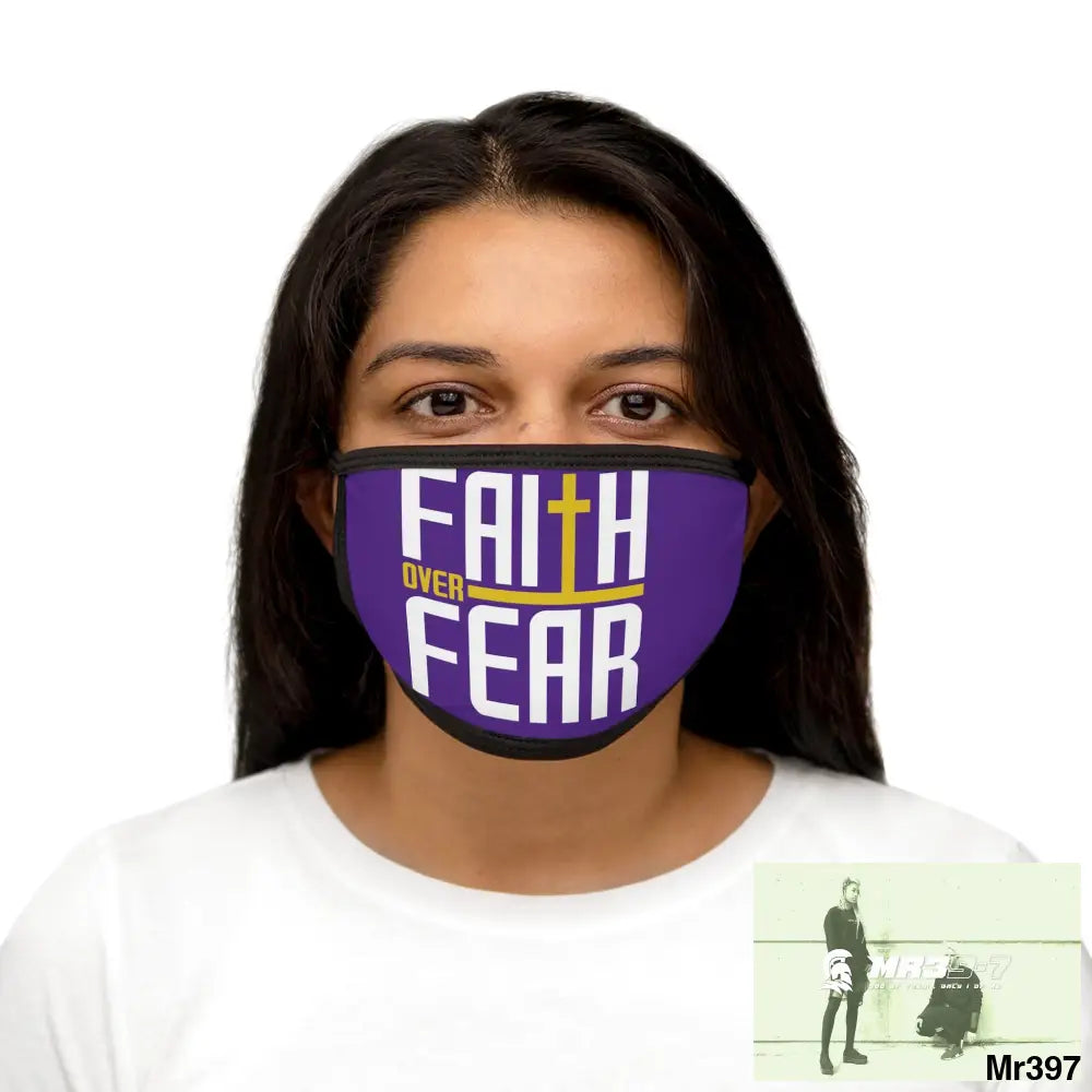 Faith over fear mixed fabric Face Mask One size Accessories