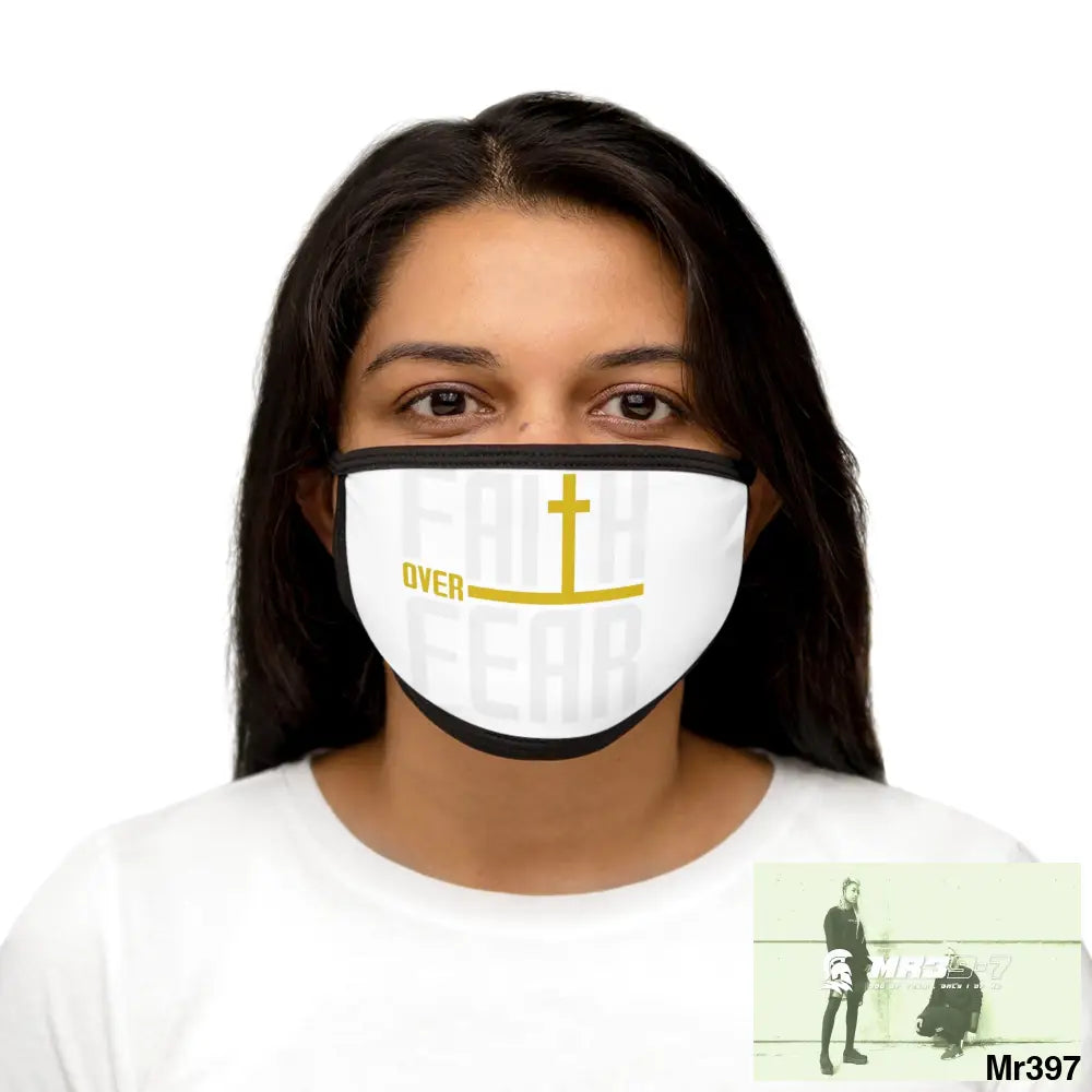 Faith over fear mixed fabric Face Mask One size Accessories