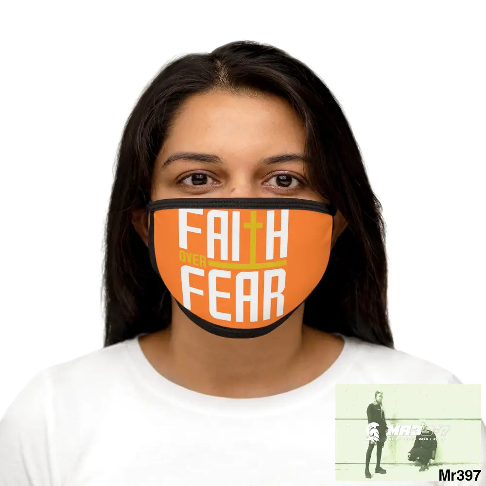 Faith over fear mixed fabric Face Mask One size Accessories