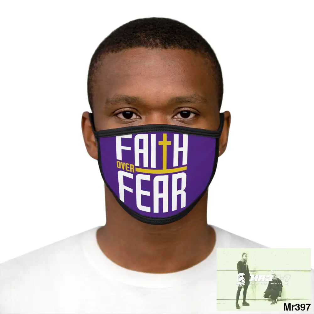 Faith over fear mixed fabric Face Mask One size Accessories