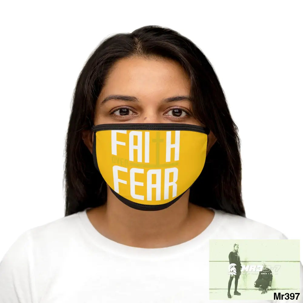 Faith over fear mixed fabric Face Mask One size Accessories