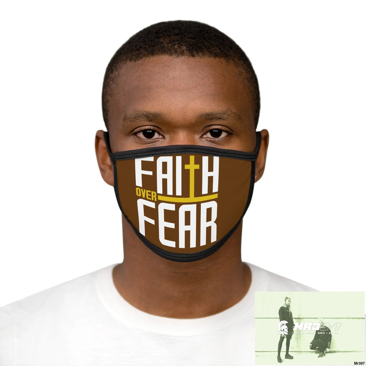 Faith over fear mixed fabric Face Mask One size Accessories