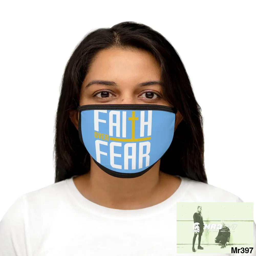 Faith over fear mixed fabric Face Mask One size Accessories