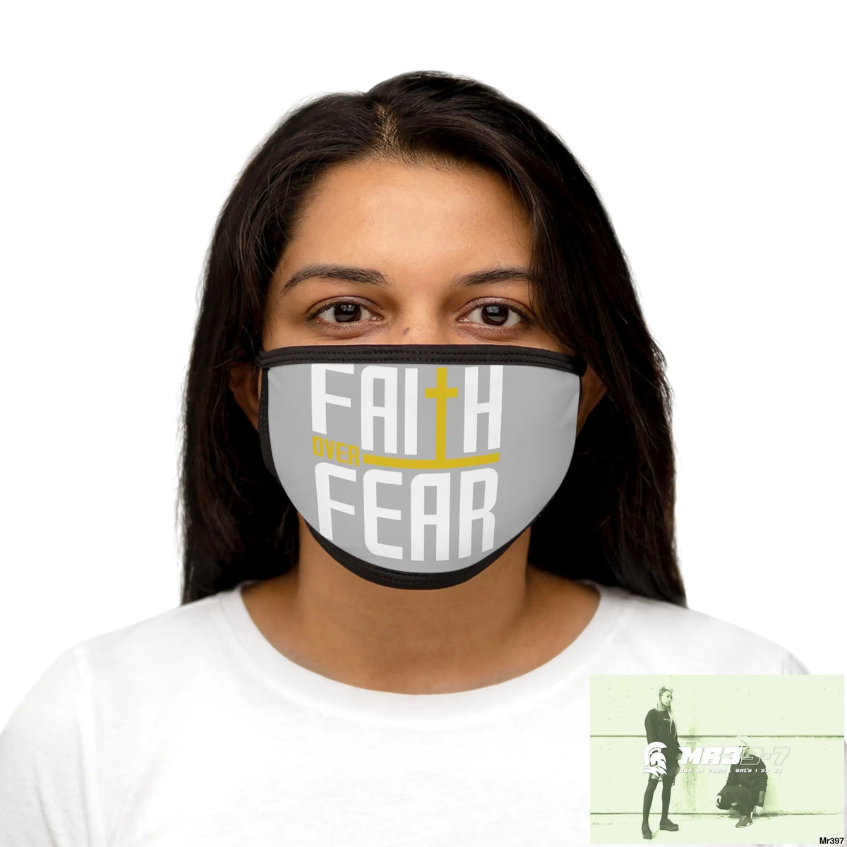 Faith over fear mixed fabric Face Mask One size Accessories