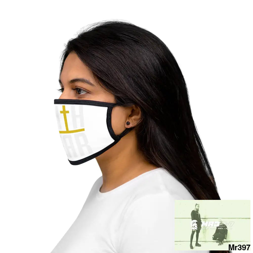 Faith over fear mixed fabric Face Mask One size Accessories