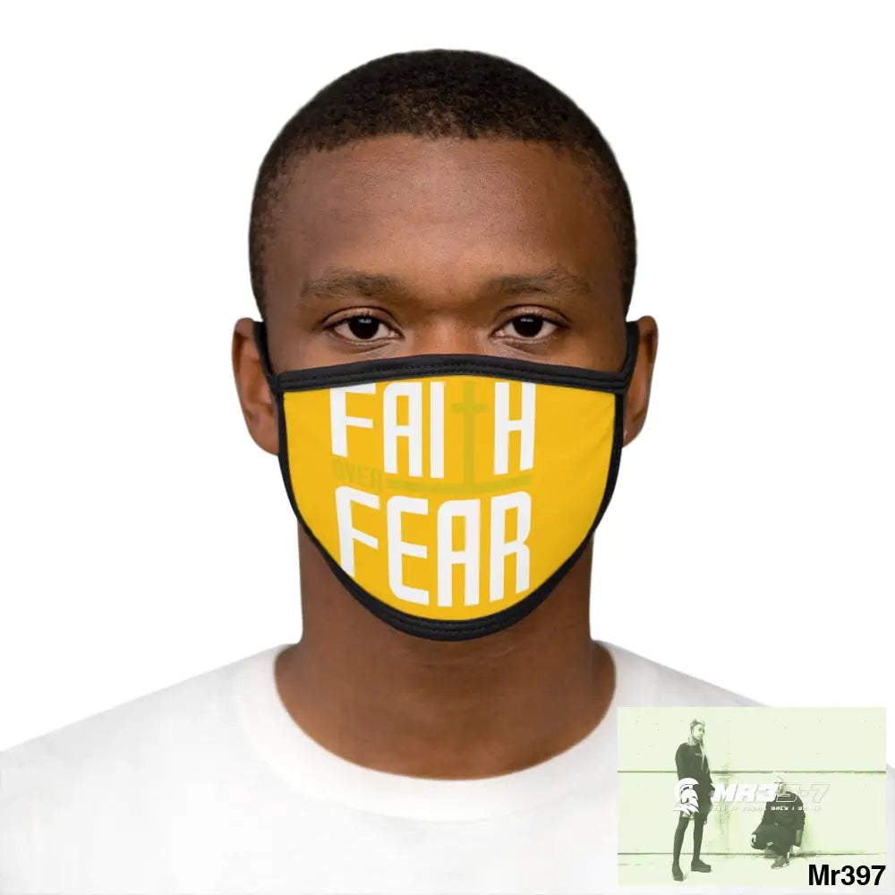 Faith over fear mixed fabric Face Mask One size Accessories