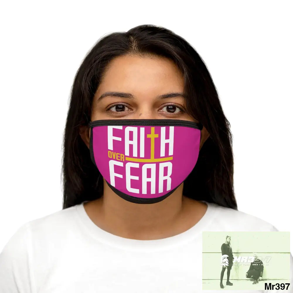 Faith over fear mixed fabric Face Mask One size Accessories