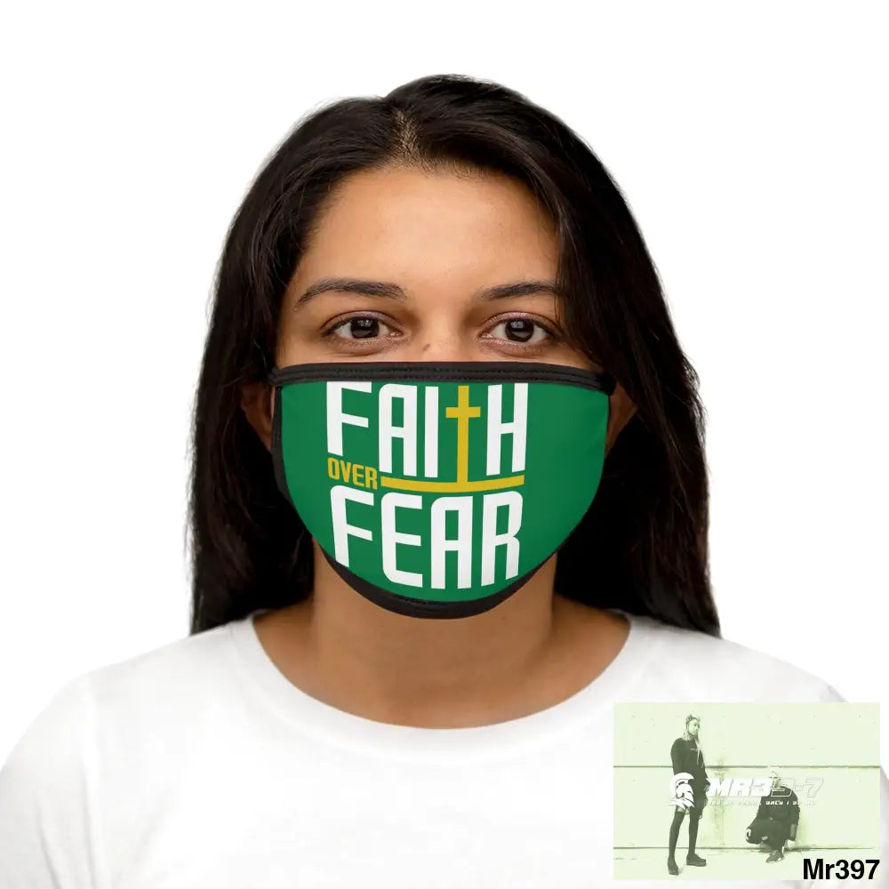 Faith over fear mixed fabric Face Mask One size Accessories