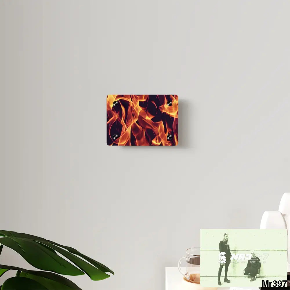 Fire Flames on a Dark Background Acrylic Wall Art Panels Home Decor