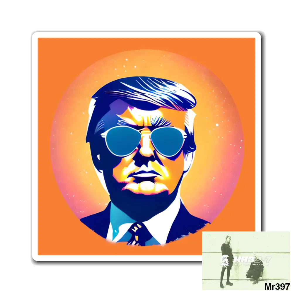 Former President of the USA Donald Trump Looking Cool as Magnet 4’’ × 4’’ Paper products