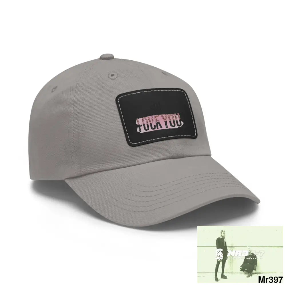 Fuck/Love You Dad Hat with Leather Patch (Rectangle) Hats