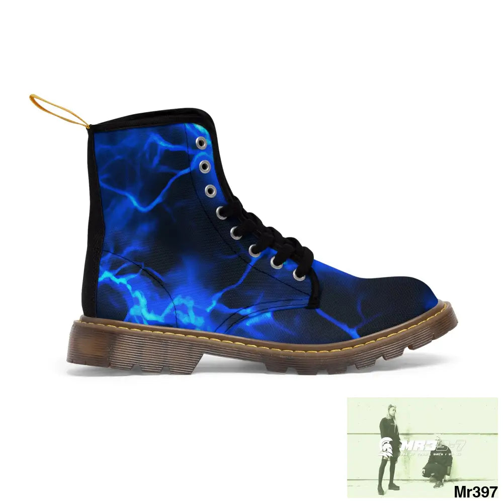Full Electric Blue lighting Women’s Canvas Boots Shoes