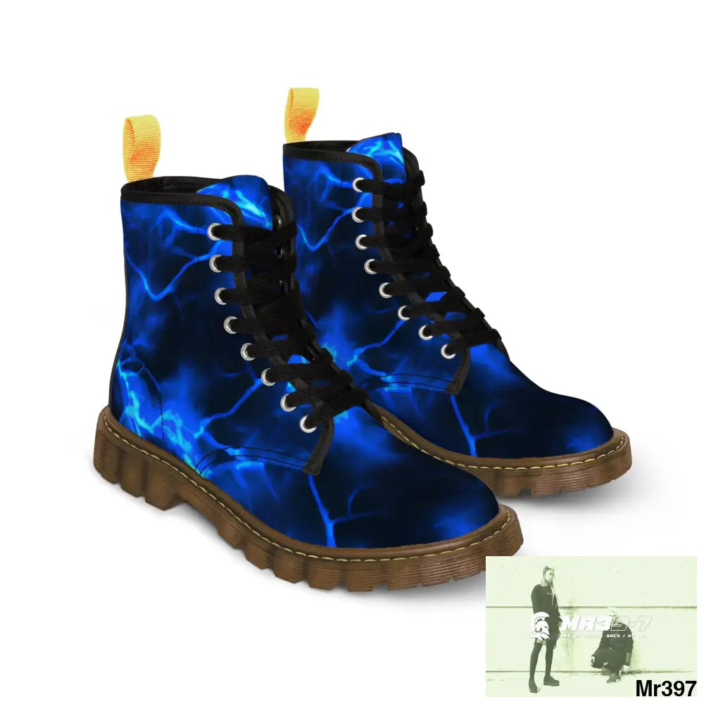 Full Electric Blue lighting Women’s Canvas Boots Shoes