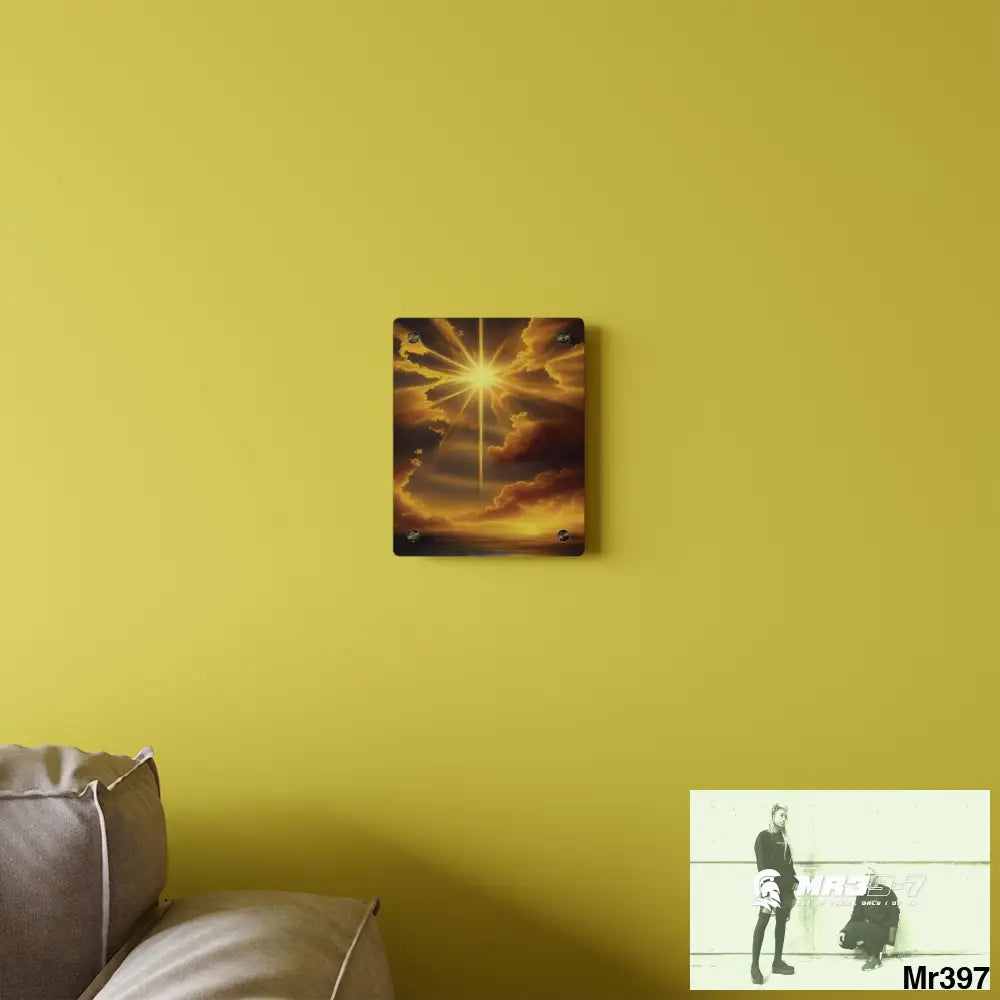 Golden Sunrise at the Old Rugged Cross Acrylic Wall Art Panels Home Decor