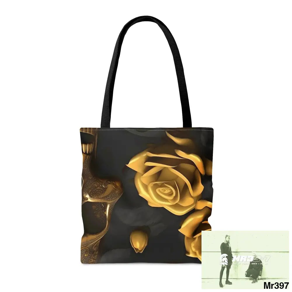 Gothic Gold skulls & Roses Tote Bag (AOP) Bags
