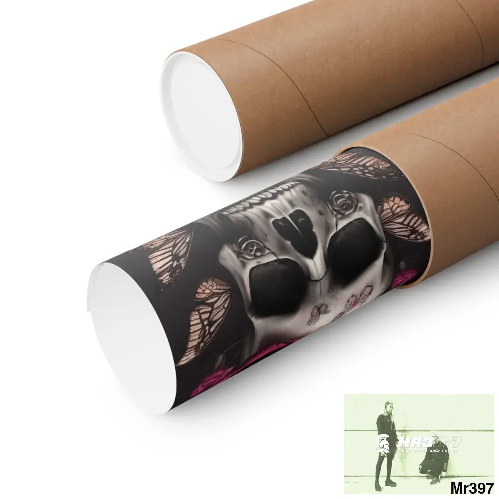 Gothic skills roses and butterflies Matte Vertical Posters Poster