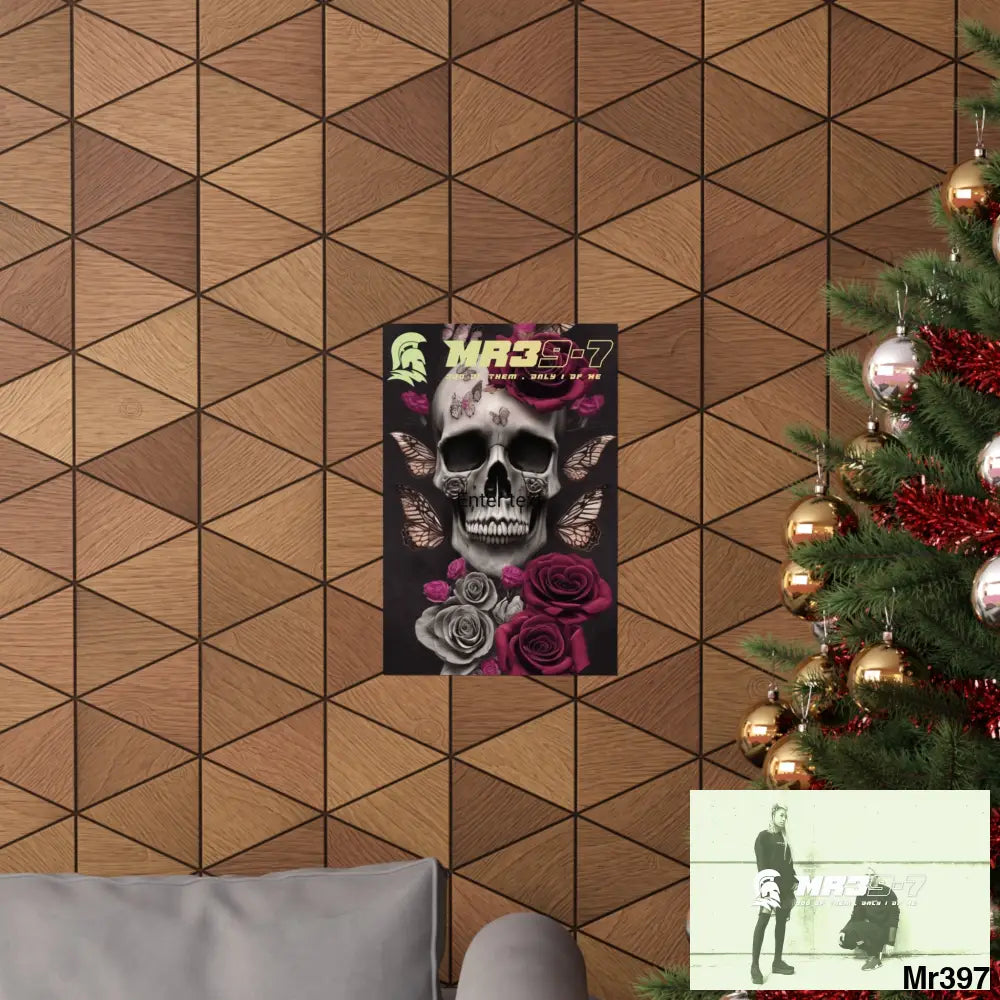 Gothic skills roses and butterflies Matte Vertical Posters Poster