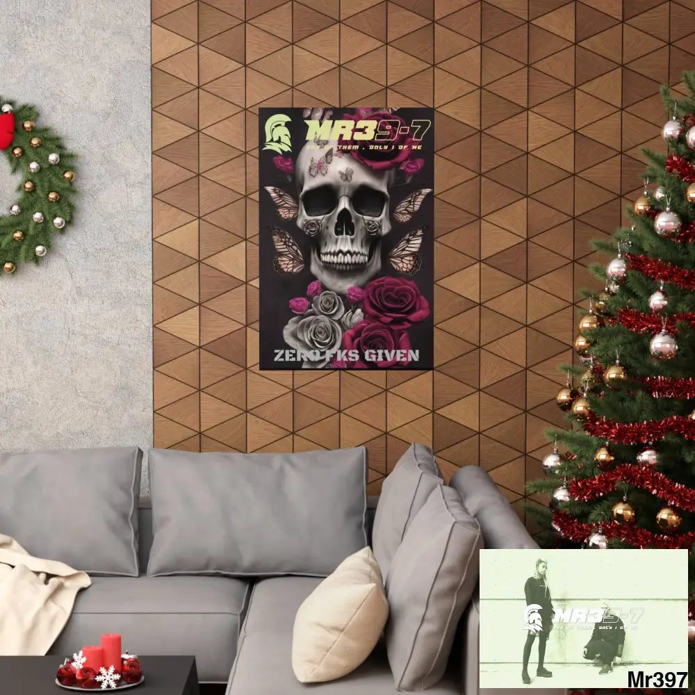 Gothic skills roses and butterflies Matte Vertical Posters Poster